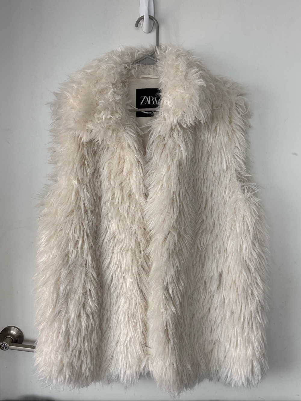 Zara Cream Faux Fur Vest